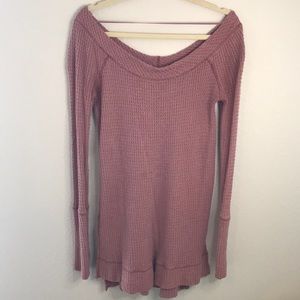 Pink free people sweater
